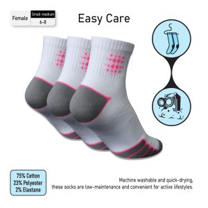 Women's Cotton Blend Crew Socks (6 Pairs) - Soft andBreathable, Two Colors, Size 8-12